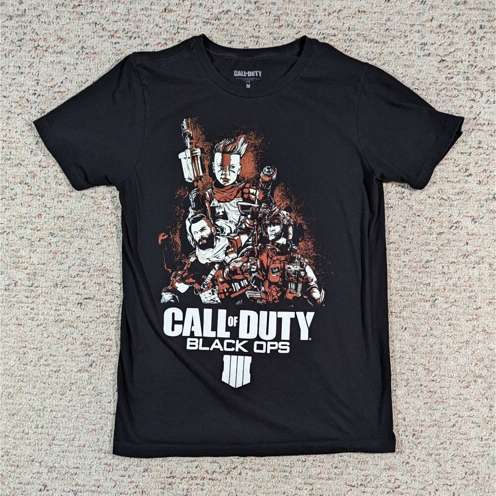 Call of Duty Black Ops 4 T-Shirt Mens MED Black 2018 Activision Gamer Tee IIII